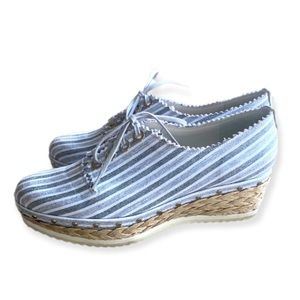 SOLD - Stuart Weitzman | MADE IN SPAIN |Striped Braided Platform Sneaker Women